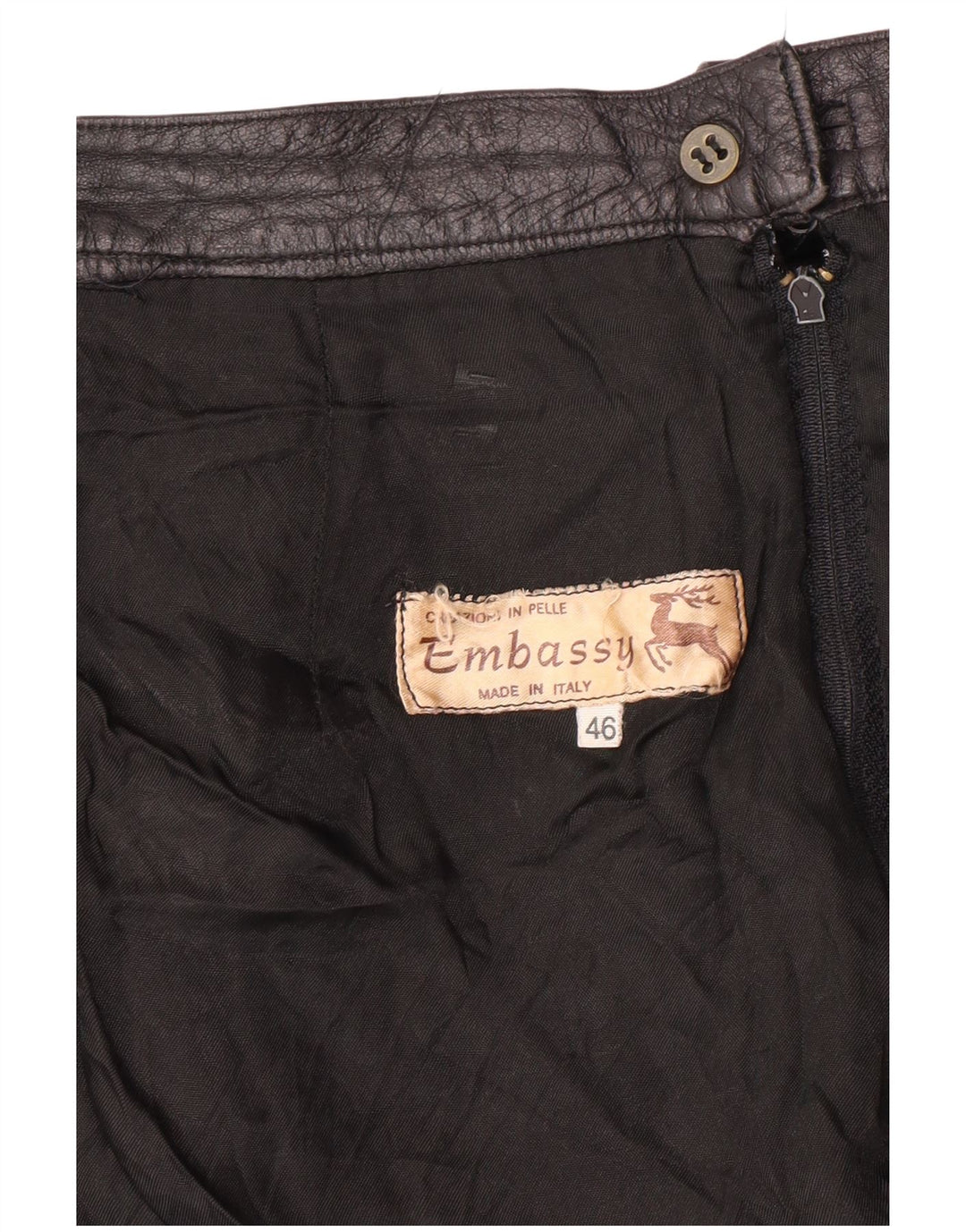 Gonna in pelle a vita alta da donna EMBASSY IT 46 Large W26 in pelle nera