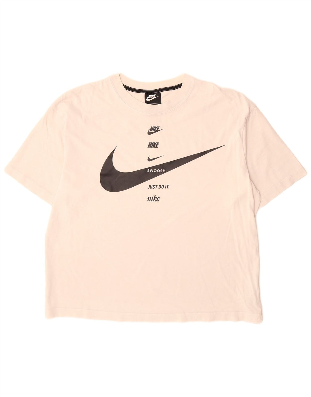 T-shirt grafica Nike Swoosh da uomo in cotone bianco medio