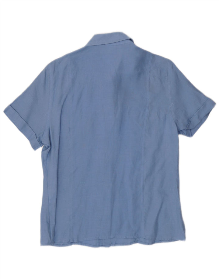 Camicia a maniche corte da donna Yessica EU 42 Large Lino Blu