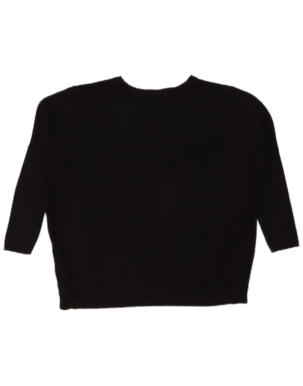 Maglione Zara da donna oversize con scollo a barca con maniche a 3/4 UK 10 piccolo nero