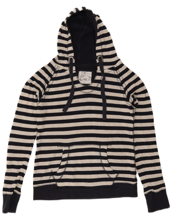 Felpa con cappuccio da donna Fat Face UK 10 Small Navy Blue Striped Nautical