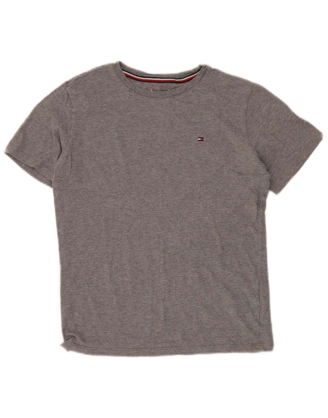 TOMMY HILFIGER T-shirt Top Bambino 13-14 Anni Cotone Grigio