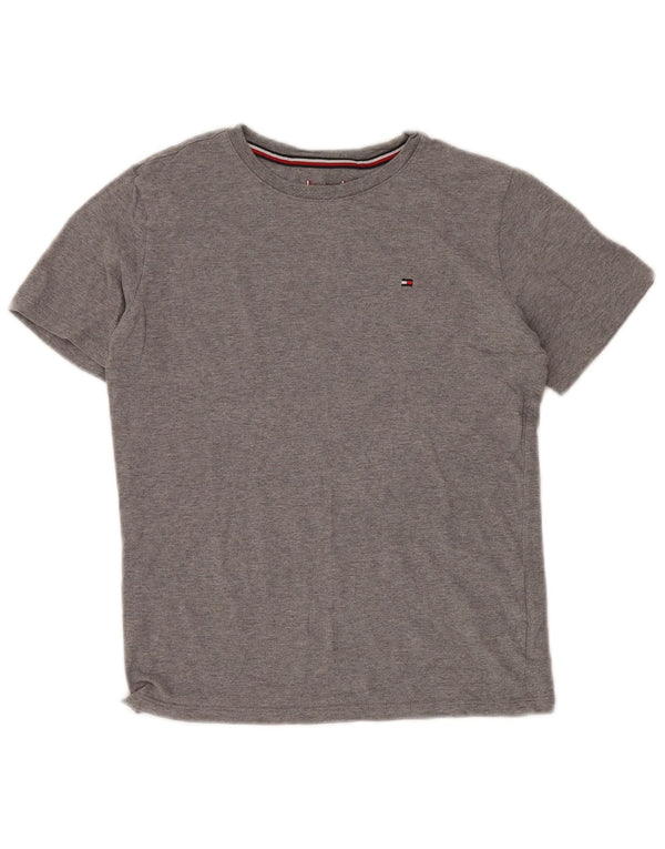TOMMY HILFIGER T-shirt Top Bambino 13-14 Anni Cotone Grigio