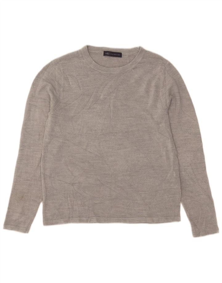 Maglione maglione con scollo a barca da donna Marks & Spencer UK 12 Acrilico grigio medio