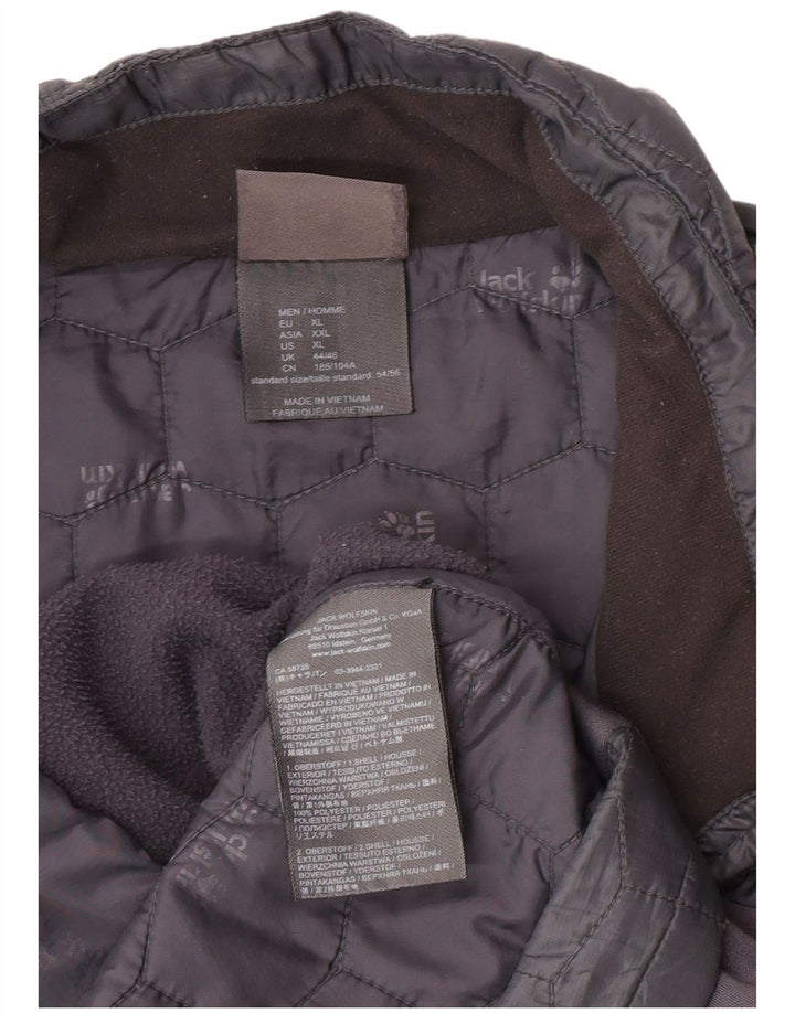Giacca trapuntata fodera da uomo Jack Wolfskin UK 44/46 XL Blocco colore grigio