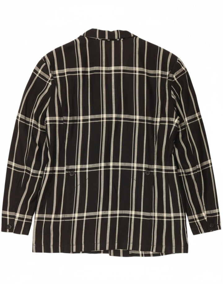 VINTAGE Womens Double Breasted Blazer Jacket IT 48 XL Black Check Vintage Vintage and Second-Hand Vintage from Messina Hembry 