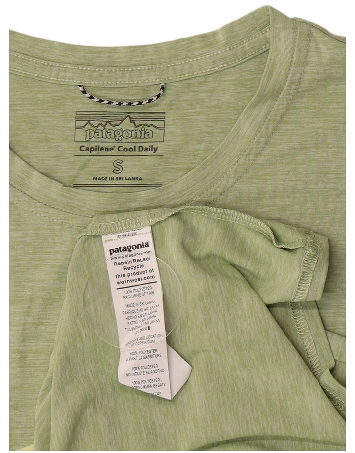 Patagonia T-shirt da uomo Top piccola in poliestere a righe verdi