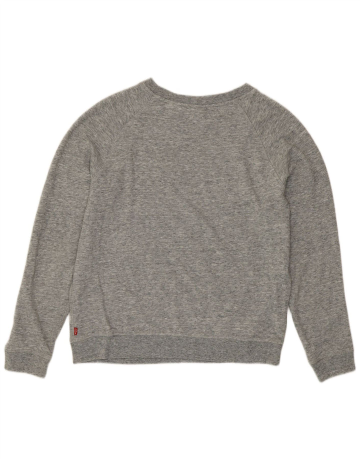 Levi's Felpa con grafica da donna Maglione UK 16 Grande cotone chiazzato grigio