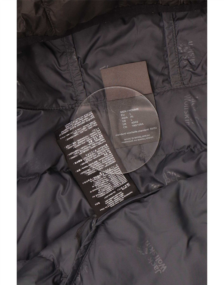 Jack Wolfskin Giacca imbottita con cappuccio da uomo UK 40/42 Large Marrone Poliestere
