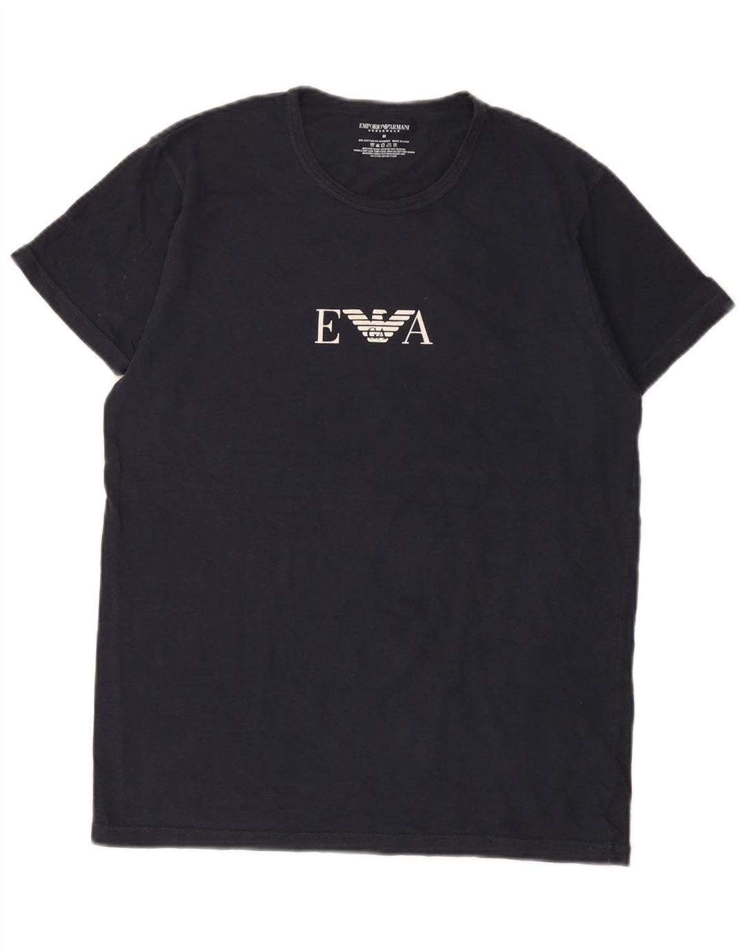 T-shirt grafica da uomo Emporio Armani Top medio blu navy