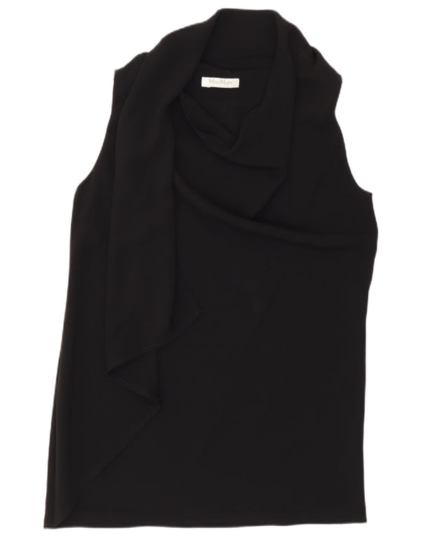Top camicetta senza maniche da donna Max Mara UK 14 medio nero