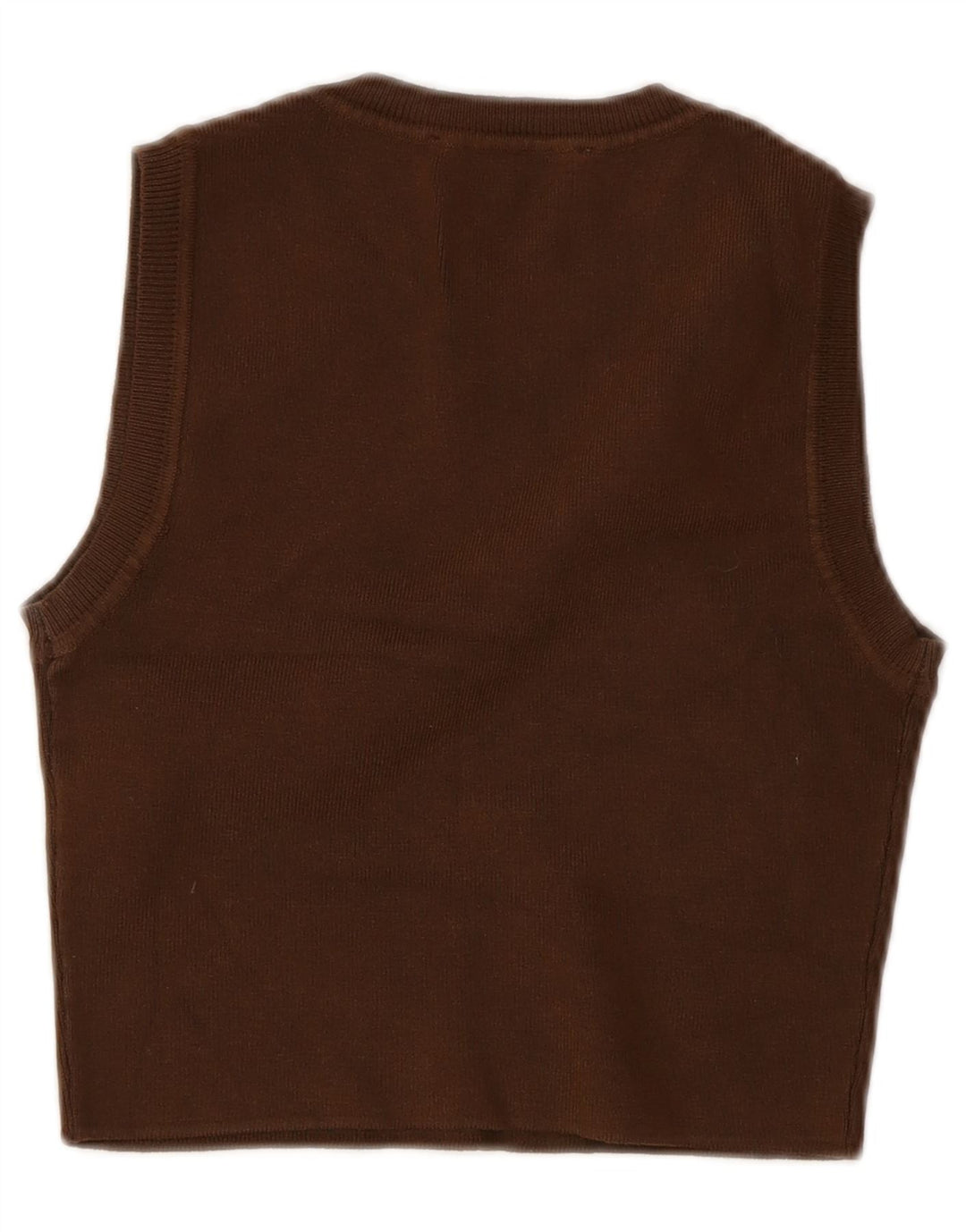 Top corto senza maniche da donna Zara UK 12 Viscosa marrone medio