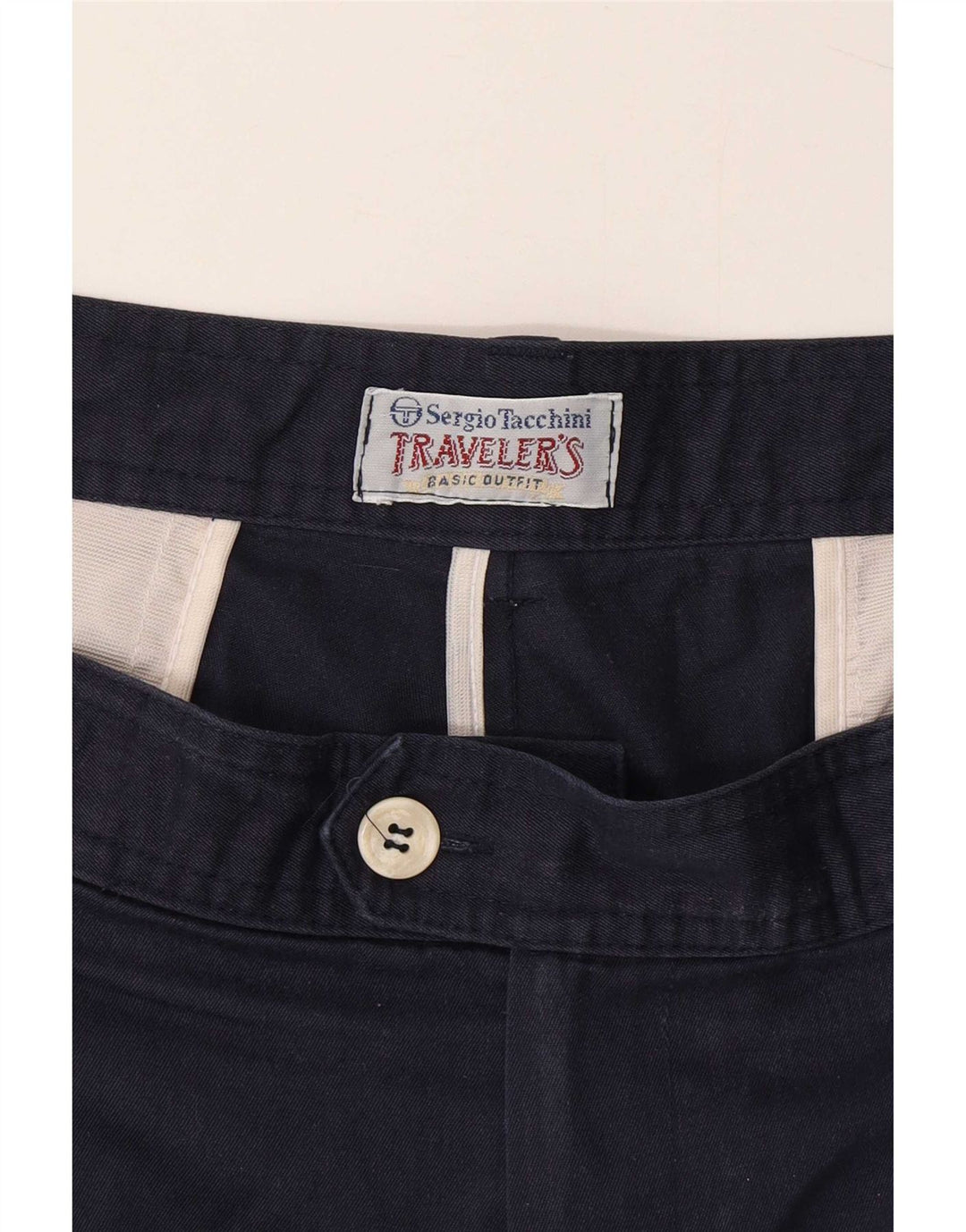 Sergio Tacchini Pantaloncini chino da uomo XL W38 Poliestere blu navy
