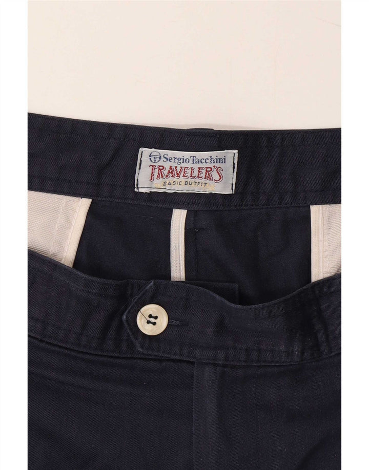 Sergio Tacchini Pantaloncini chino da uomo XL W38 Poliestere blu navy