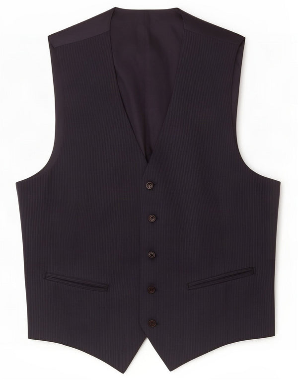 Gilet vintage da uomo piccolo gessato blu navy