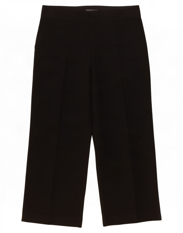 Pantaloni chino a gamba larga da donna Marks & Spencer UK 16 Large W34 L29 Neri