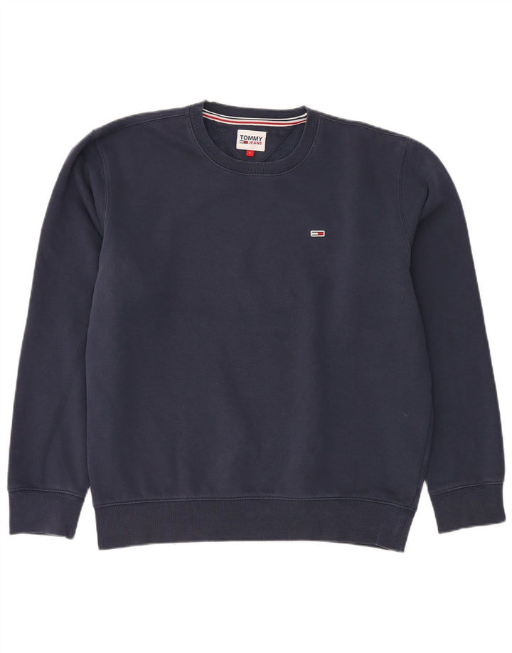 TOMMY HILFIGER Felpa da uomo Maglione grande cotone blu navy