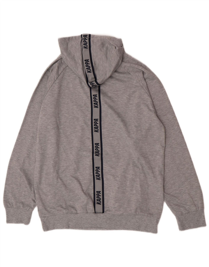 Maglione con cappuccio grafico da uomo Kappa, grande poliestere chiazzato grigio