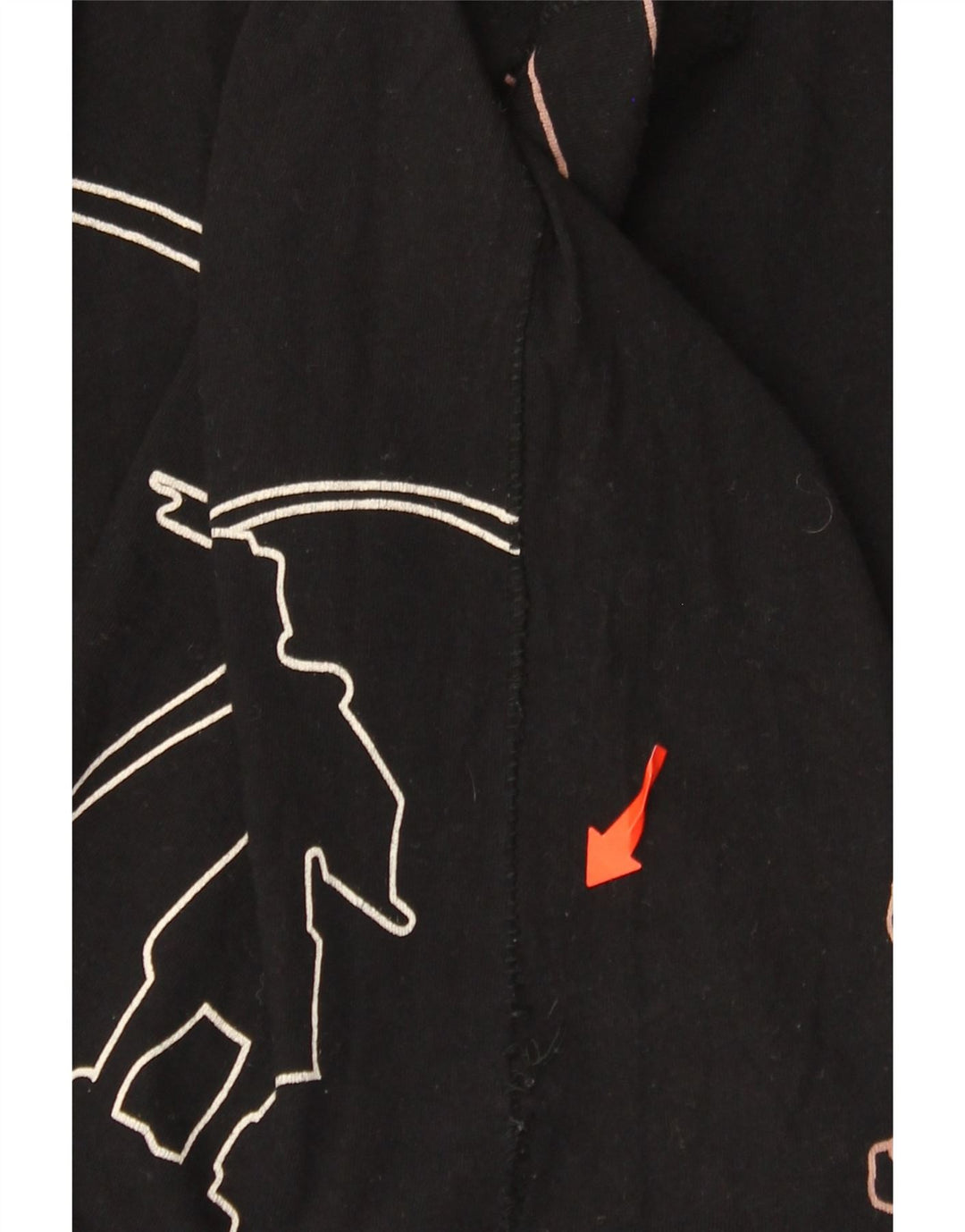 Desigual Donna Barcelona Graphic Top Manica Lunga UK 12 Medio Nero Cotone