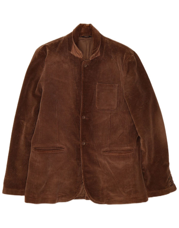 Giacca blazer da uomo in velluto a coste a 3 bottoni Gap UK 40 grande cotone marrone