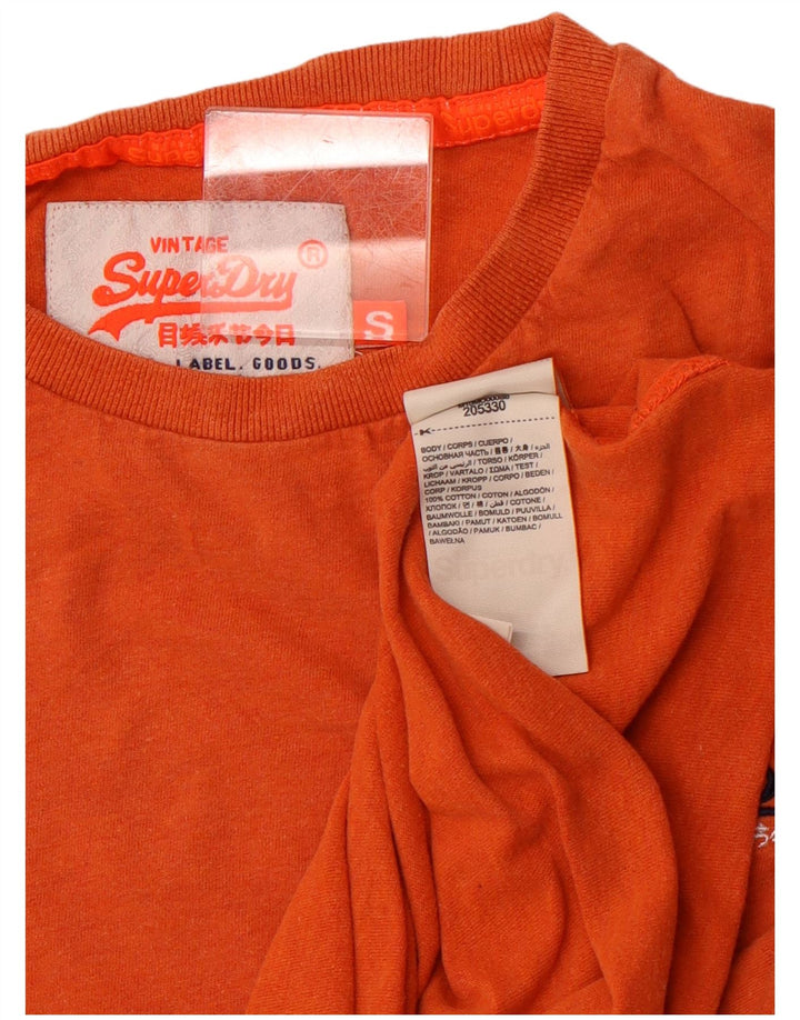 T-shirt grafica da uomo Superdry Top Small in cotone arancione