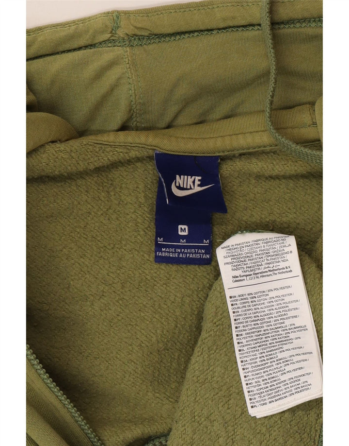 Felpa con cappuccio e zip Nike da uomo in cotone kaki medio