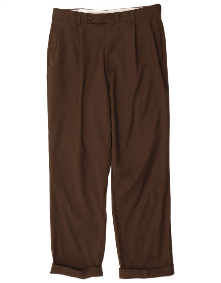 Pantaloni da abito da uomo con pegging NAUTICA W33 L30 in lana grigia