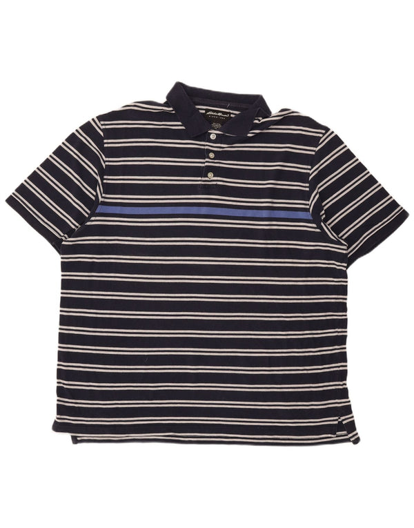 Polo da uomo Eddie Bauer 2XL in cotone a righe blu navy