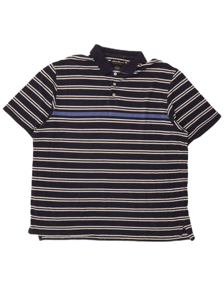 Polo da uomo Eddie Bauer 2XL in cotone a righe blu navy