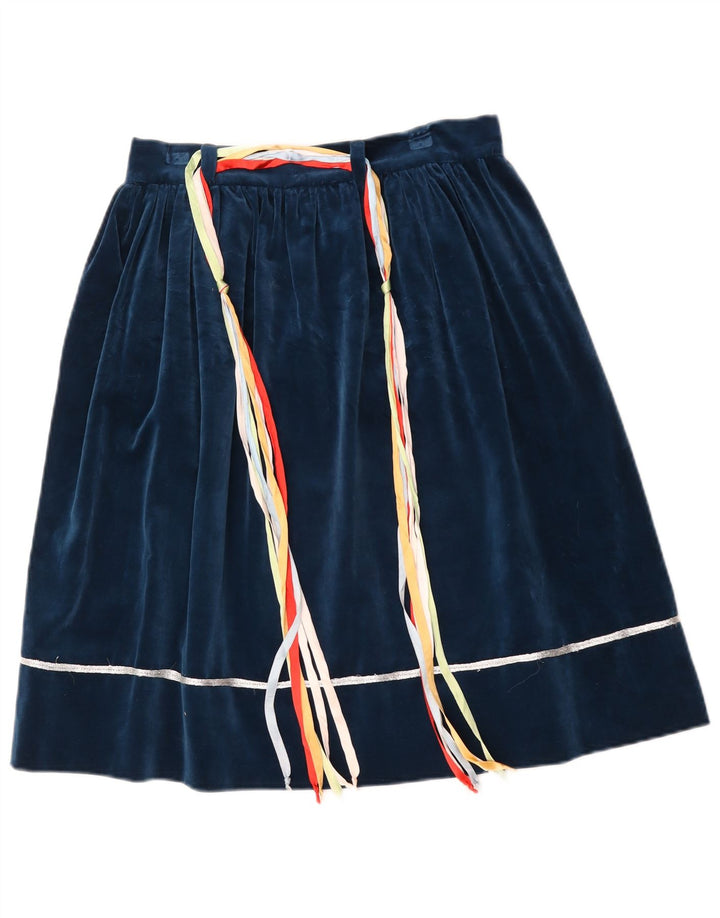 Gonna svasata da donna vintage W28 blu medio retrò