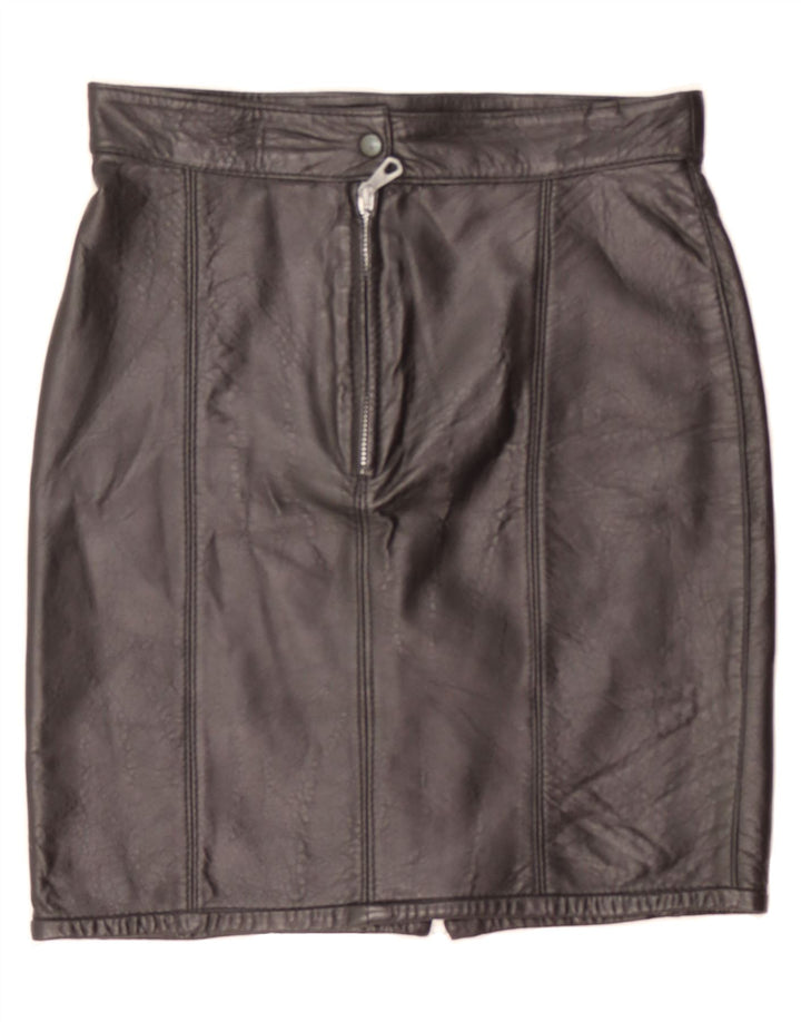 VINTAGE Womens Leather Pencil Skirt W30 Medium  Black Classic Vintage Vintage and Second-Hand Vintage from Messina Hembry 