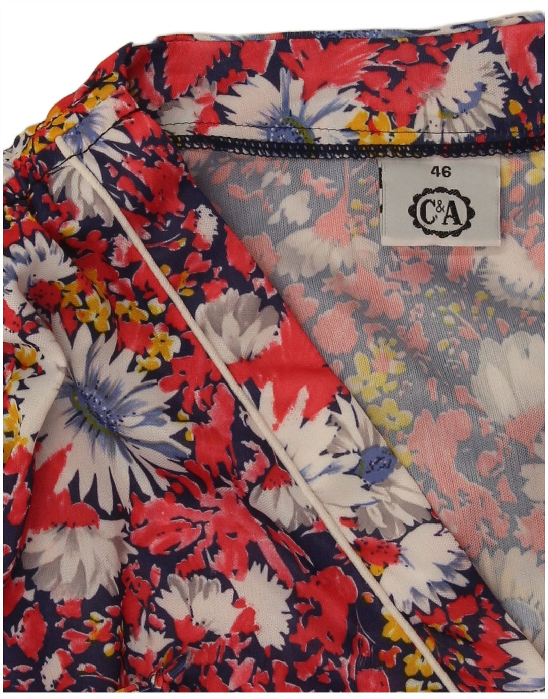 Abito a trapezio senza maniche da donna C&A EU 46 XL Poliestere floreale rosso