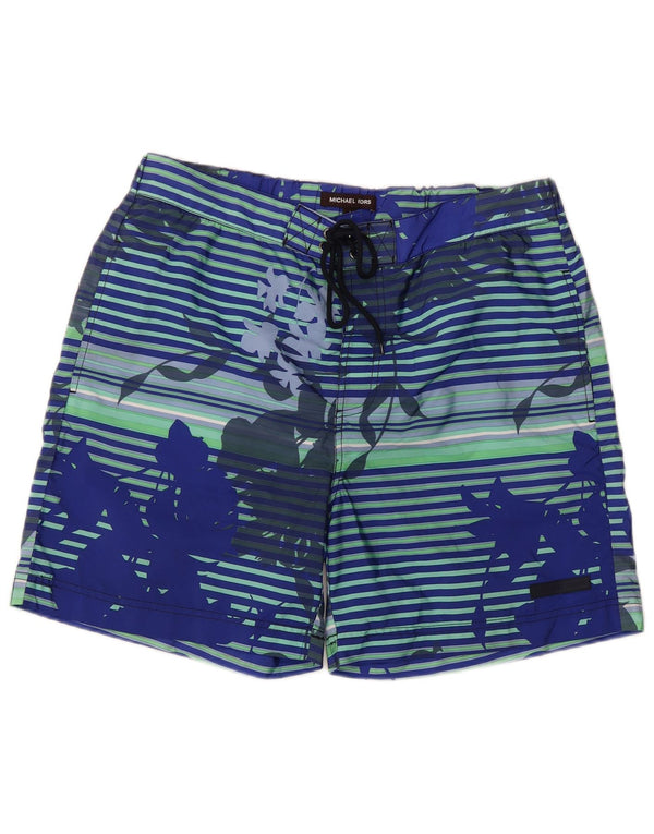 Pantaloncini da bagno da uomo Michael Kors grandi in poliestere floreale blu
