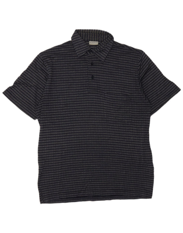 Polo vintage da uomo IT 48 cotone a righe medie blu navy
