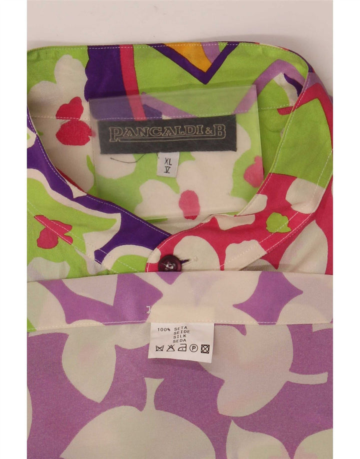 Camicia Uomo Pancaldi&B XL In Seta Floreale Multicolore