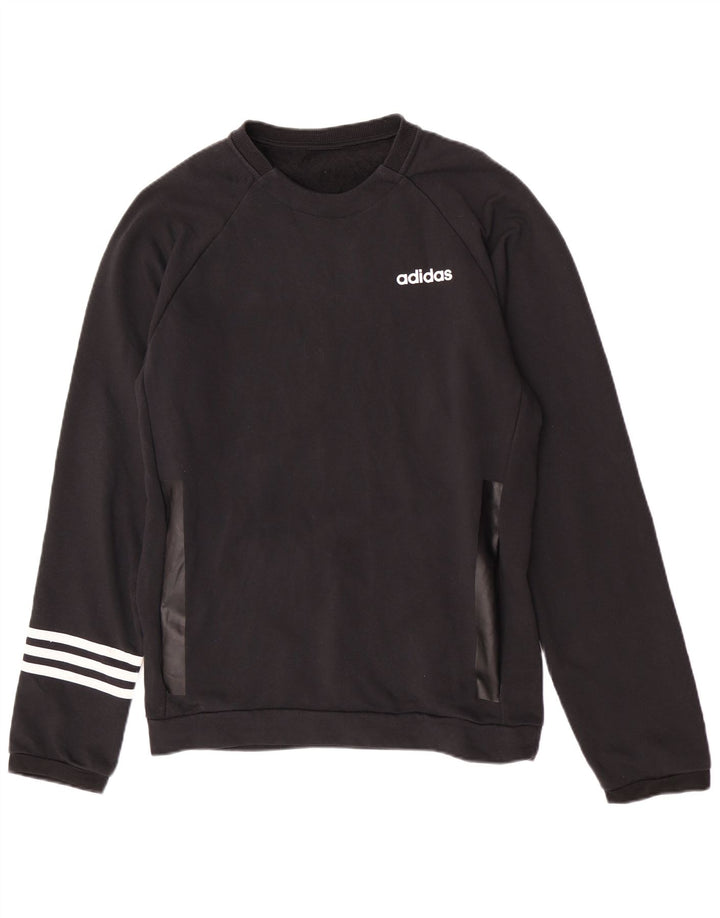 Felpa Adidas da uomo con vestibilità regolare, maglione medio, cotone nero