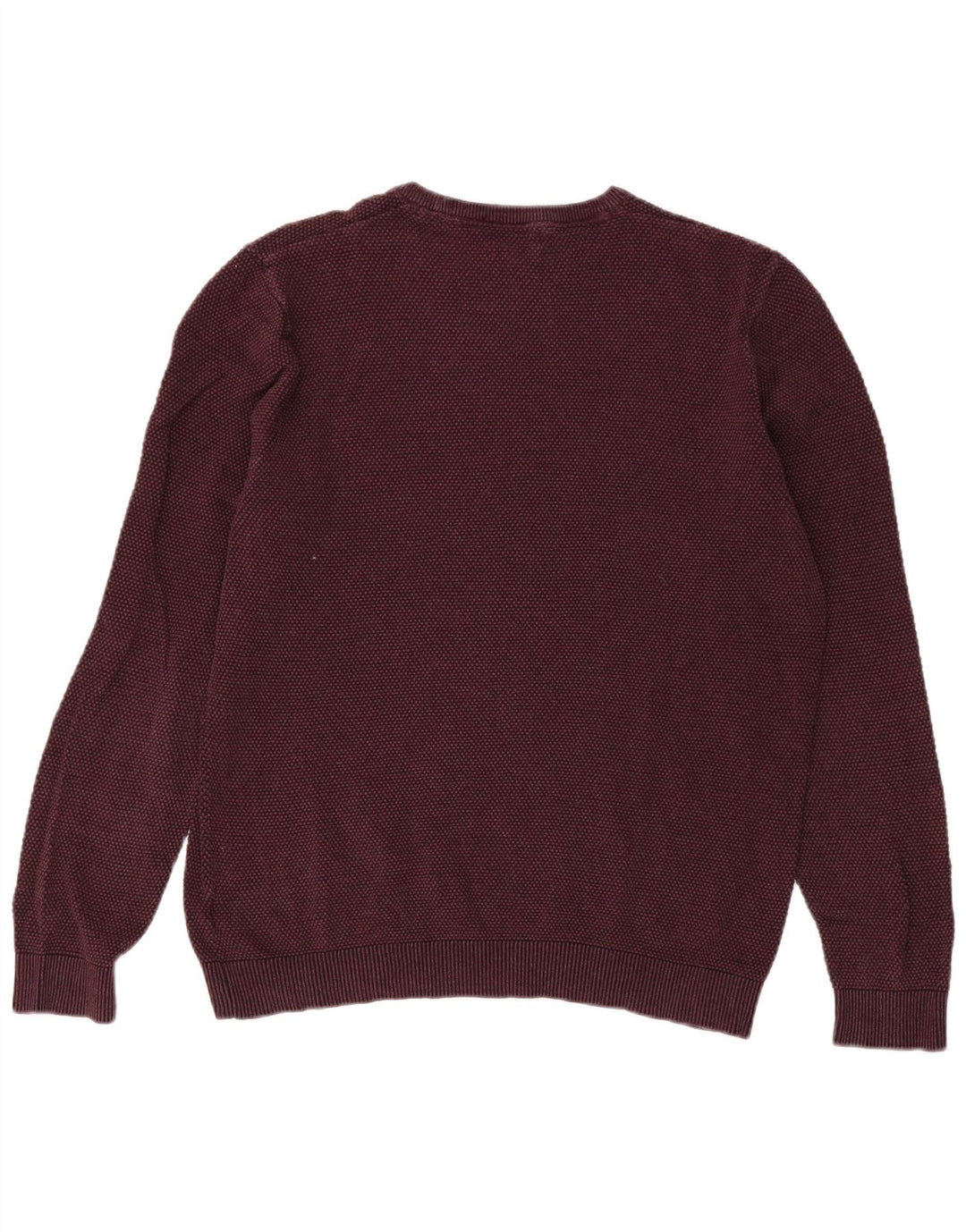 MARKS & SPENCER Maglione maglione girocollo da uomo grande cotone bordeaux