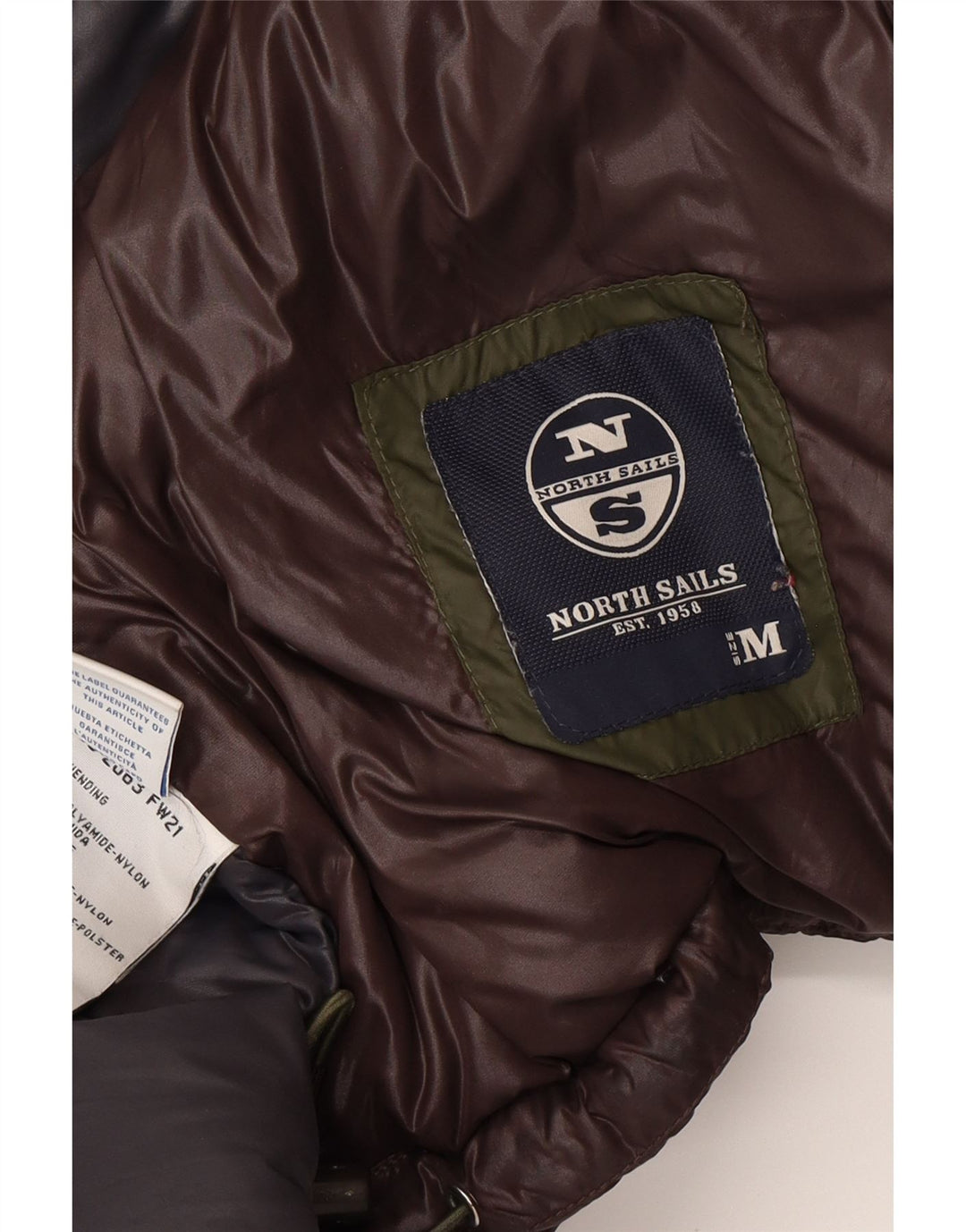 Giacca imbottita da uomo NORTH SAILS UK 38 Poliammide marrone medio