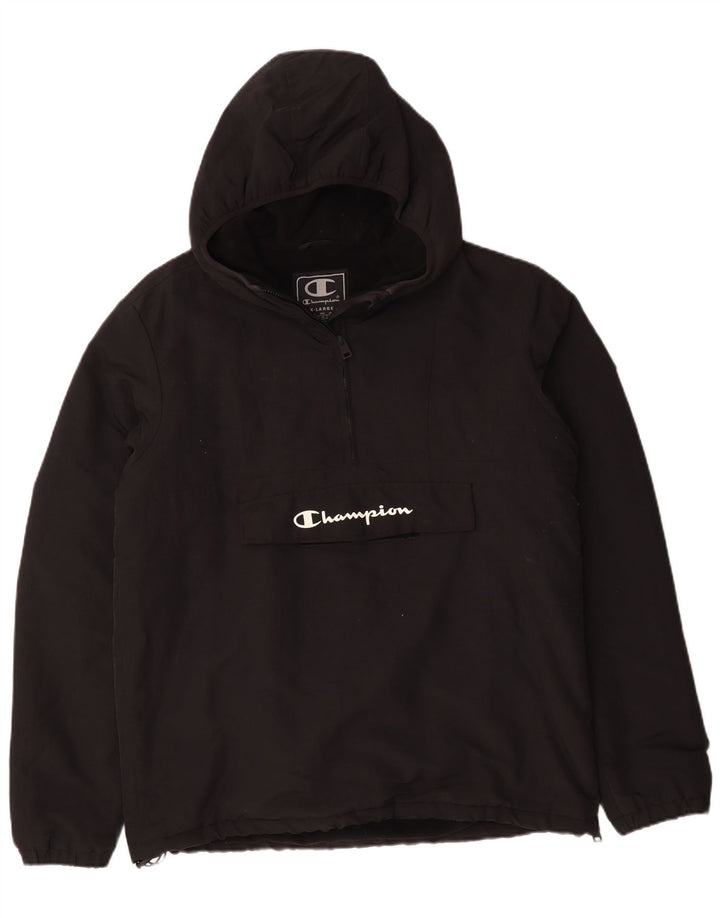 Giacca anorak con cappuccio da uomo Champion UK 42 XL nera in poliammide
