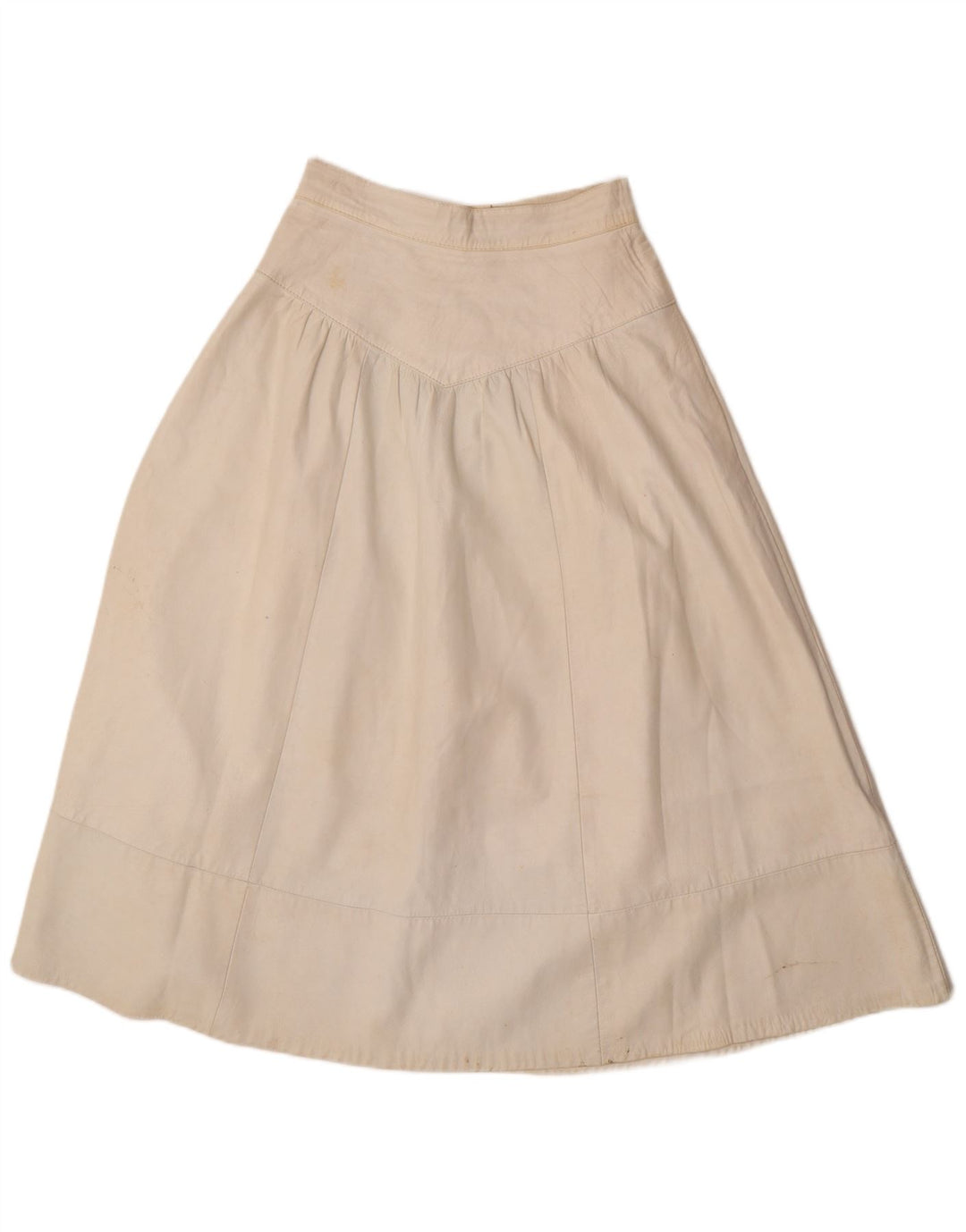 Set gonna vintage in pelle da donna in 2 pezzi UK 12 medio W26 bianco sporco