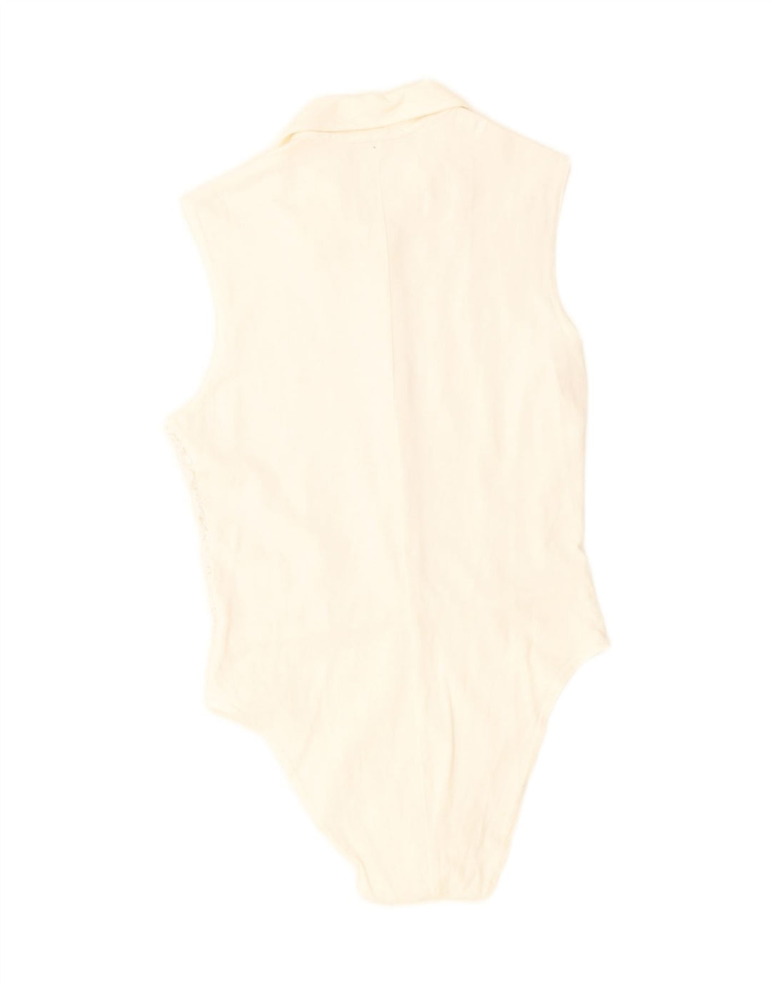 VINTAGE Womens Bodysuit IT 44 Medium Off White Cotton Vintage Vintage and Second-Hand Vintage from Messina Hembry 