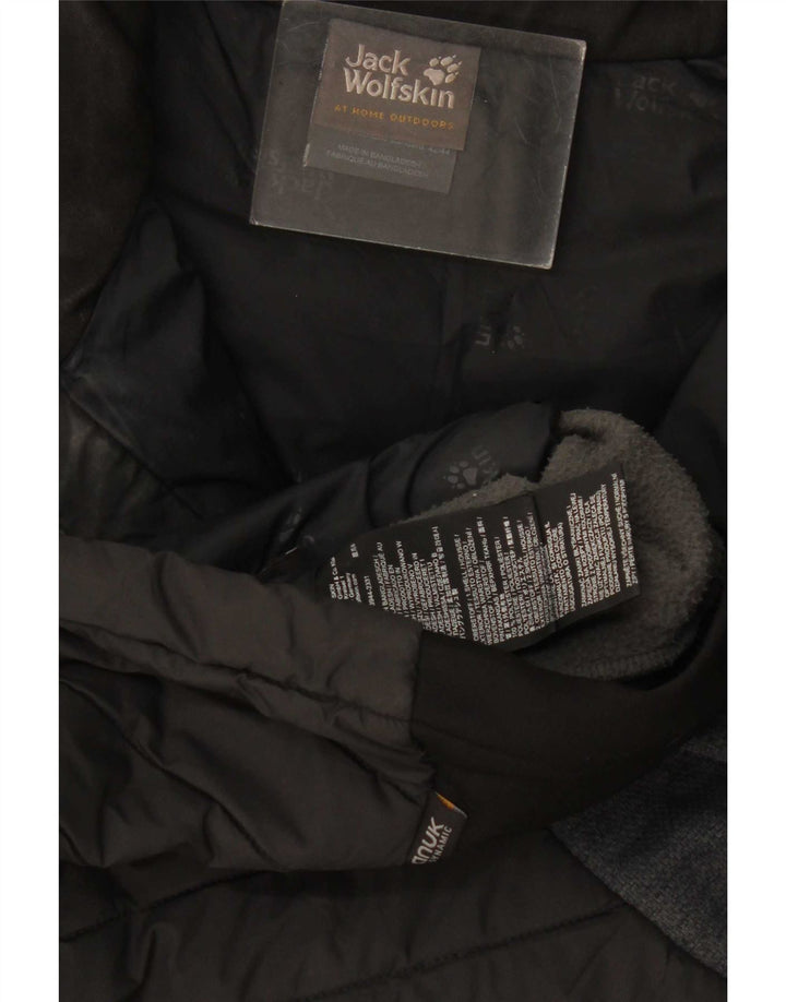 Giacca imbottita da donna Jack Wolfskin UK 16 grande poliestere color block nero
