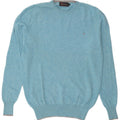 Maglione maglione girocollo da uomo Elvstrom grande lana screziata blu