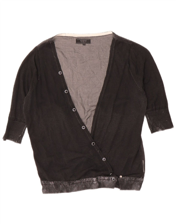 Maglione cardigan con maniche a 3/4 da donna Guess UK 12 Grigio medio