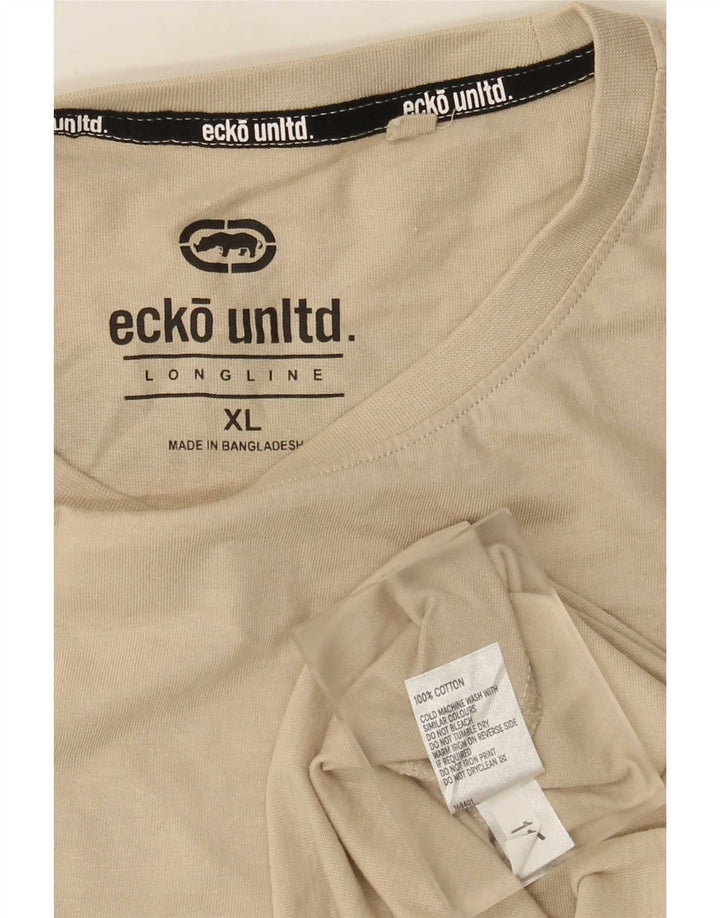 T-shirt grafica da uomo Ecko Unltd Top XL in cotone beige