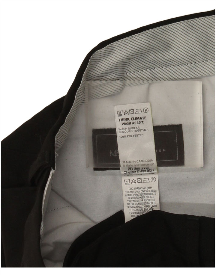 Pantaloni da abito dritti da uomo Marks & Spencer vestibilità regolare W32 L31 neri