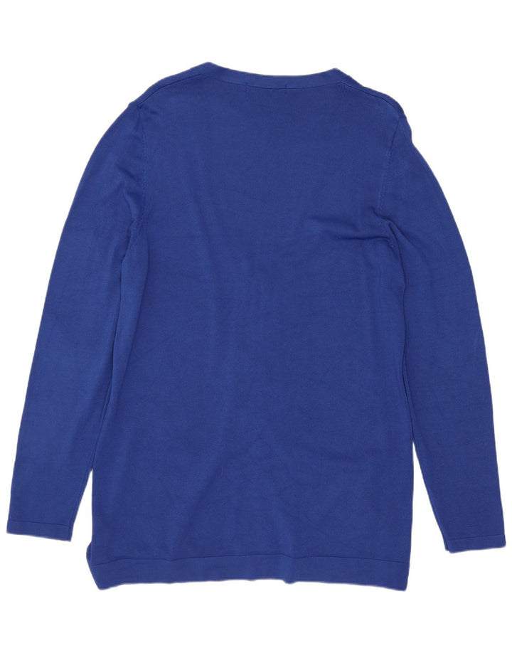 Maglione cardigan da donna Marks & Spencer UK 14 grande lino blu