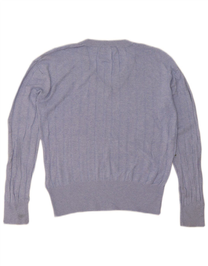 Maglione maglione con scollo a V da donna Marks & Spencer UK 10 piccolo blu