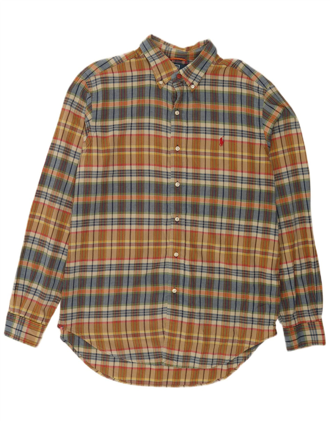 Polo Ralph Lauren Camicia da uomo dalla vestibilità classica, in cotone a quadri multicolore grande