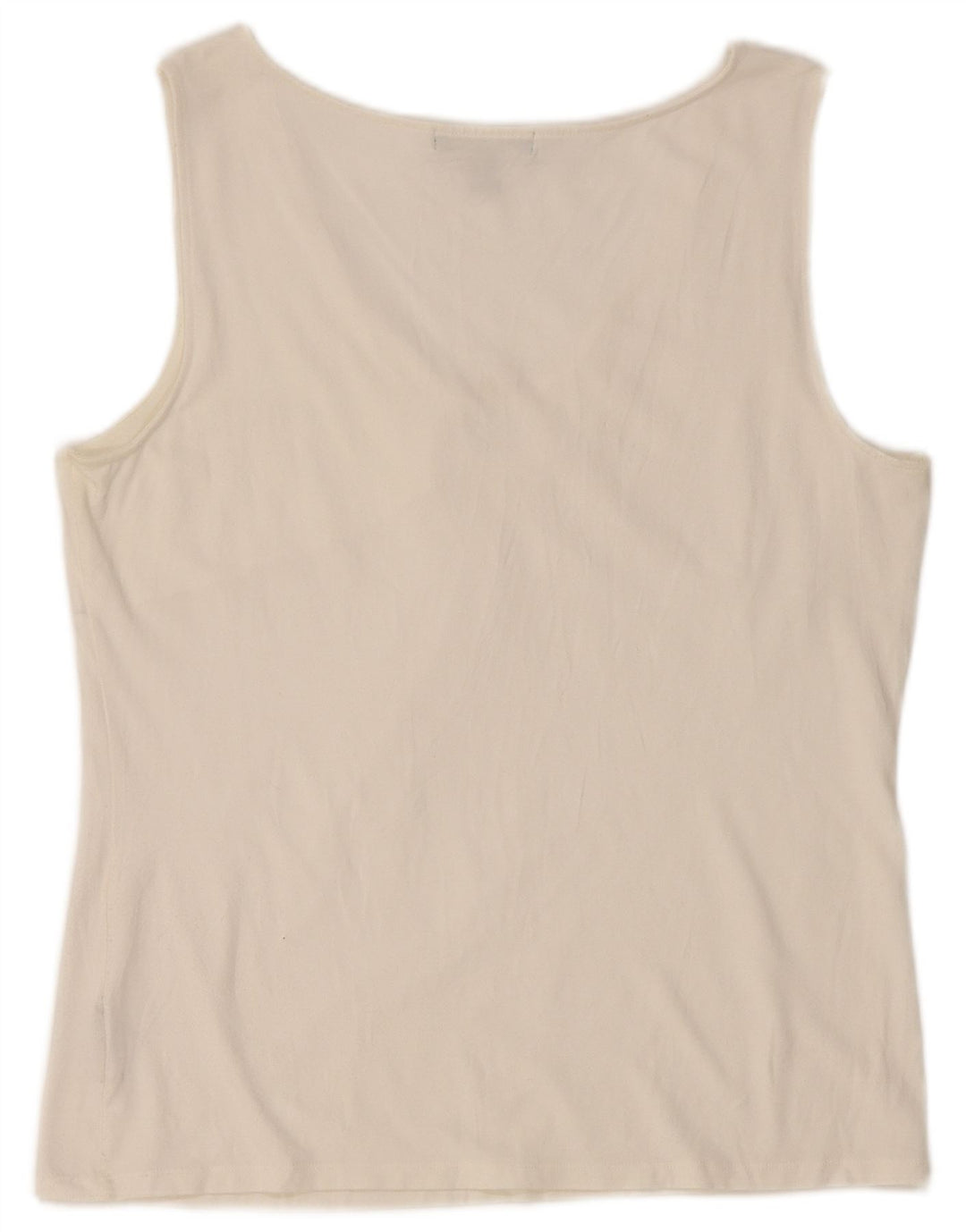 Top camicetta senza maniche da donna RALPH LAUREN UK 18 XL Rayon bianco